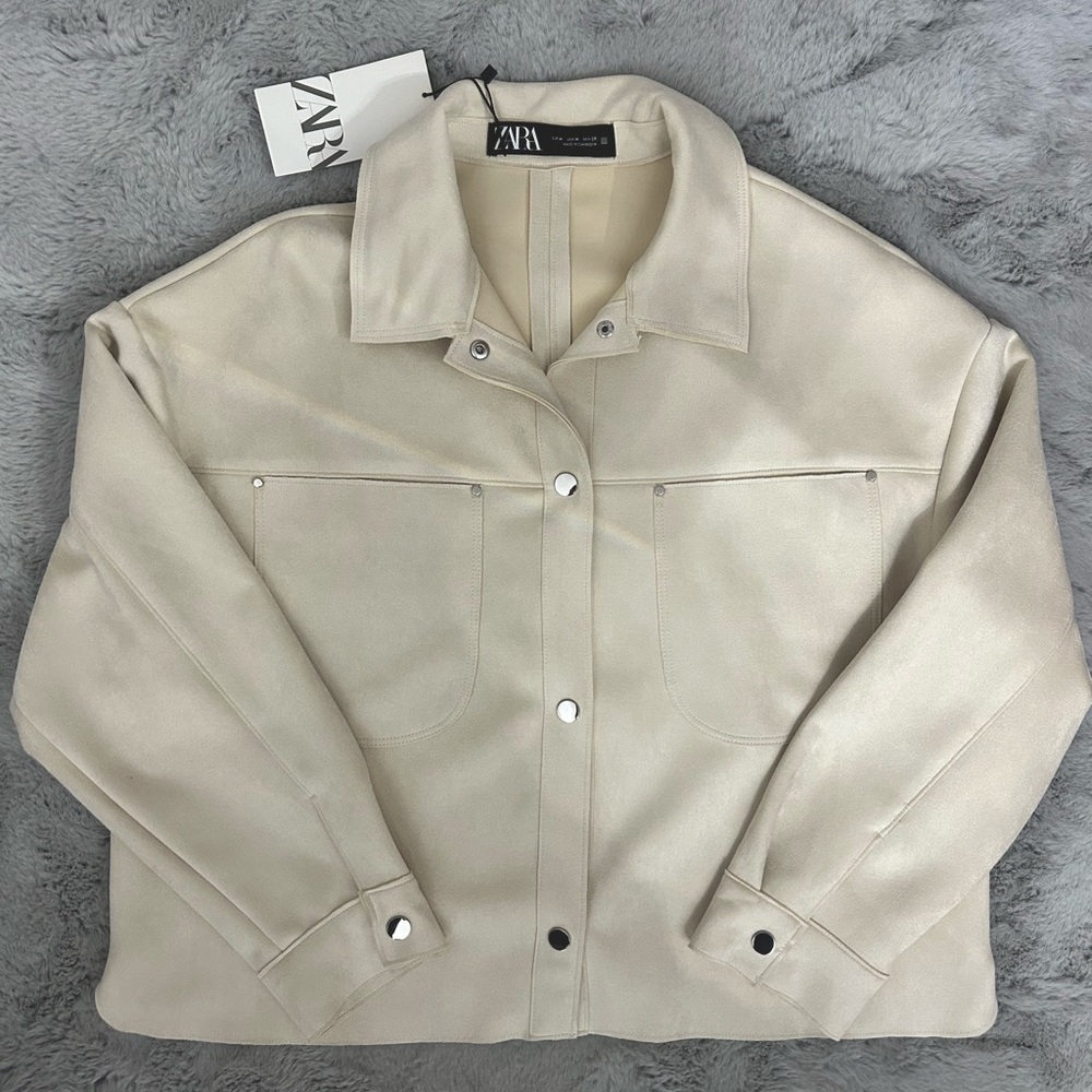 Cream Faux Suede Zara Jacket